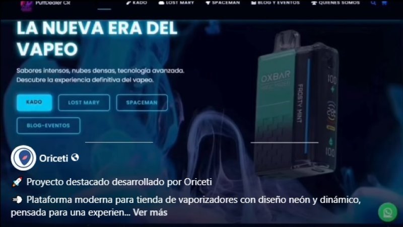 Tienda Vaporizadores – eCommerce con diseño neón
